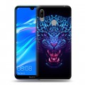 Дизайнерский пластиковый чехол для Huawei Y6 (2019) Ультрафиолетовые животные