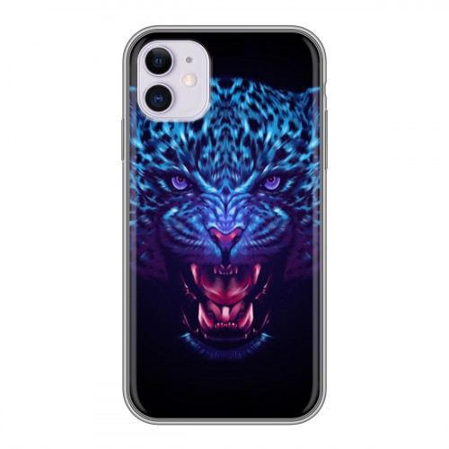 Дизайнерский силиконовый чехол для Iphone 11 Ультрафиолетовые животные