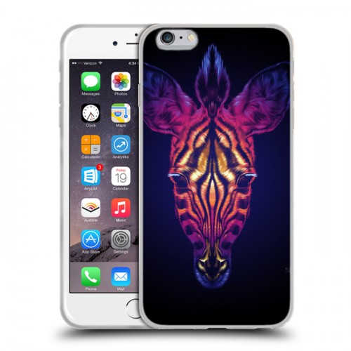 Дизайнерский силиконовый чехол для Iphone 6 Plus/6s Plus Ультрафиолетовые животные