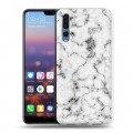 Дизайнерский силиконовый с усиленными углами чехол для Huawei P20 Pro Мрамор