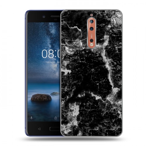 Дизайнерский пластиковый чехол для Nokia 8 Мраморные тренды