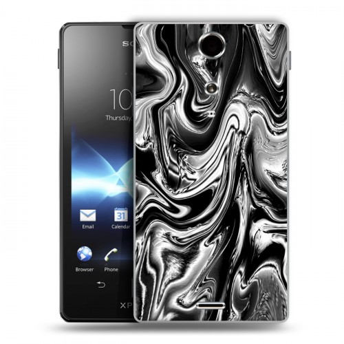 Дизайнерский пластиковый чехол для Sony Xperia TX Черно-белые тенденции