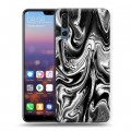 Дизайнерский силиконовый с усиленными углами чехол для Huawei P20 Pro Черно-белые тенденции