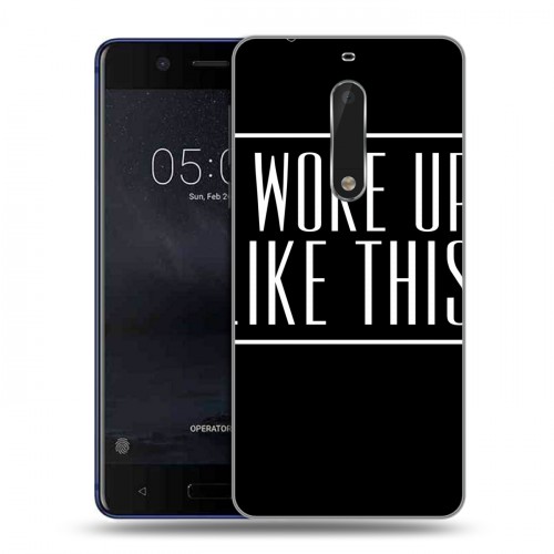 Дизайнерский пластиковый чехол для Nokia 5 Черно-белые тенденции
