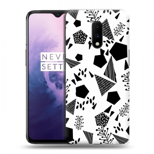 Дизайнерский пластиковый чехол для OnePlus 7 Черно-белые тенденции