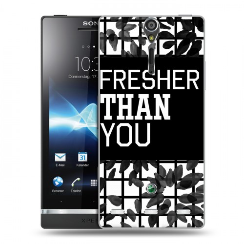 Дизайнерский пластиковый чехол для Sony Xperia S Черно-белые тенденции