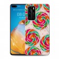 Дизайнерский силиконовый с усиленными углами чехол для Huawei P40 Сладости