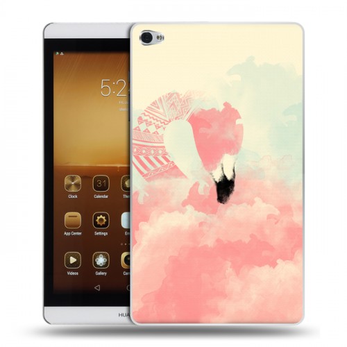 Дизайнерский силиконовый чехол для Huawei MediaPad M2 Розовые фламинго