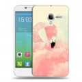 Дизайнерский силиконовый чехол для Alcatel One Touch POP 3 5 Розовые фламинго