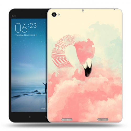 Дизайнерский силиконовый чехол для Xiaomi Mi Pad 2 Розовые фламинго