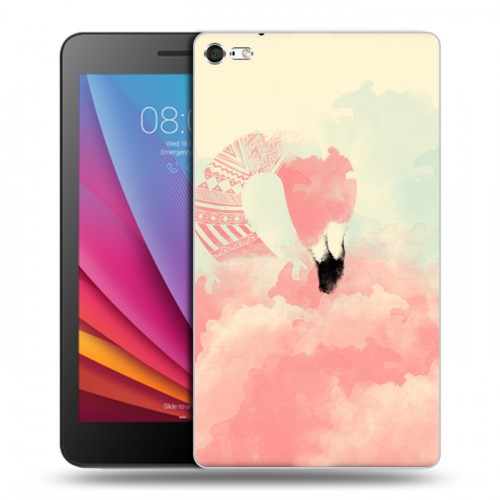 Дизайнерский силиконовый чехол для Huawei MediaPad T2 7.0 Pro Розовые фламинго