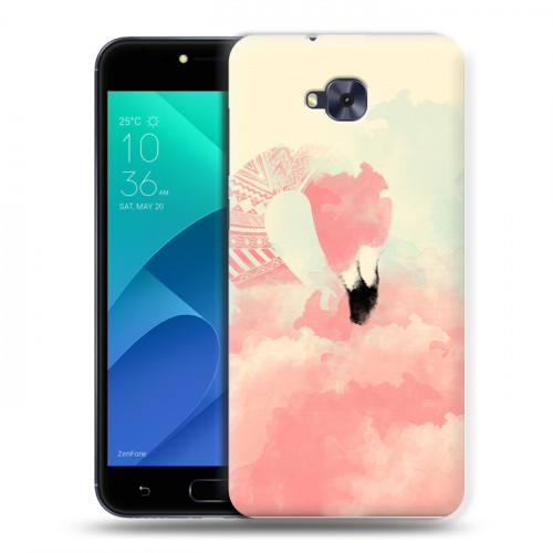 Дизайнерский пластиковый чехол для ASUS ZenFone 4 Selfie Розовые фламинго