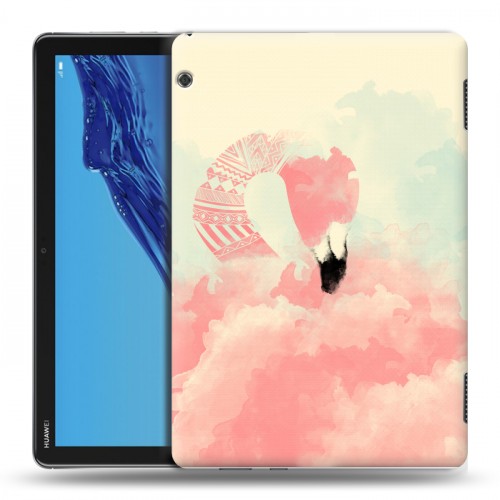 Дизайнерский пластиковый чехол для Huawei MediaPad T5 Розовые фламинго