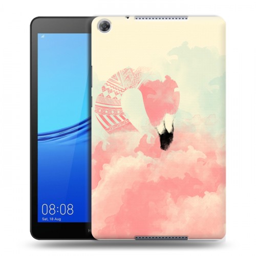 Дизайнерский силиконовый чехол для Huawei MediaPad M5 lite 8 Розовые фламинго