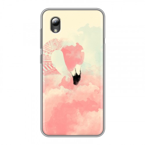 Дизайнерский силиконовый чехол для ZTE Blade A3 (2019) Розовые фламинго