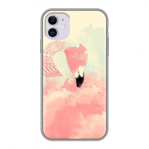 Дизайнерский пластиковый чехол для Iphone 11 Розовые фламинго