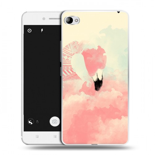 Дизайнерский пластиковый чехол для Lenovo S90 Розовые фламинго