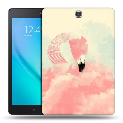 Дизайнерский силиконовый чехол для Samsung Galaxy Tab A 9.7 Розовые фламинго