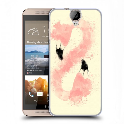 Дизайнерский силиконовый чехол для HTC One E9+ Розовые фламинго
