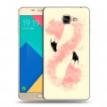 Дизайнерский силиконовый чехол для Samsung Galaxy A9 Розовые фламинго