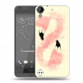 Дизайнерский пластиковый чехол для HTC Desire 530 Розовые фламинго