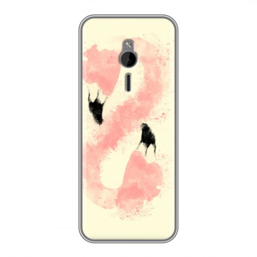 Дизайнерский силиконовый чехол для Nokia 230 Розовые фламинго