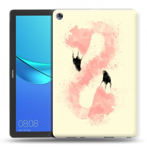 Дизайнерский силиконовый чехол для Huawei MediaPad M5 10.8 Розовые фламинго