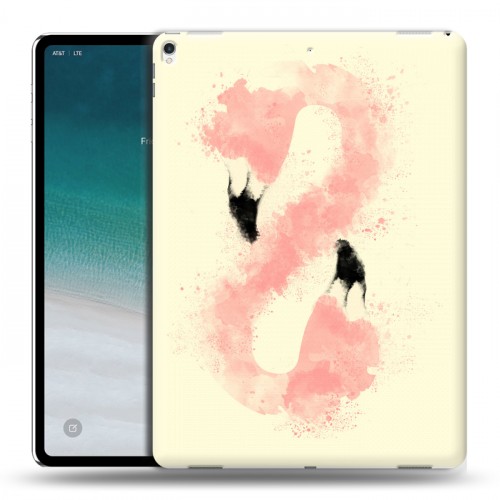 Дизайнерский силиконовый чехол для IPad Pro 12.9 (2018) Розовые фламинго