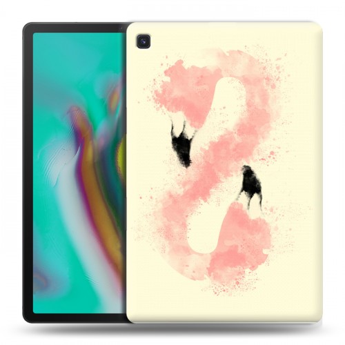 Дизайнерский силиконовый чехол для Samsung Galaxy Tab S5e Розовые фламинго