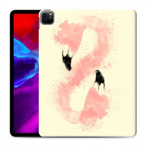Дизайнерский пластиковый чехол для Ipad Pro 12.9 (2020) Розовые фламинго