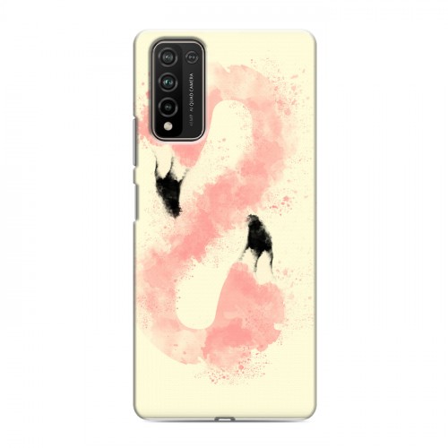Дизайнерский пластиковый чехол для Huawei Honor 10X Lite Розовые фламинго