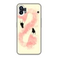 Дизайнерский силиконовый с усиленными углами чехол для Nothing Phone (1) Розовые фламинго