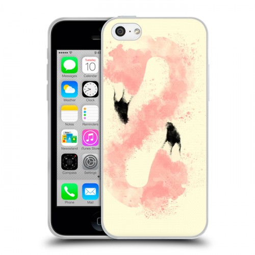 Дизайнерский пластиковый чехол для Iphone 5c Розовые фламинго
