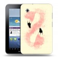 Дизайнерский силиконовый чехол для Samsung Galaxy Tab 2 7.0 Розовые фламинго