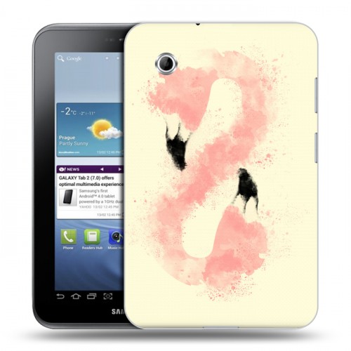 Дизайнерский силиконовый чехол для Samsung Galaxy Tab 2 7.0 Розовые фламинго