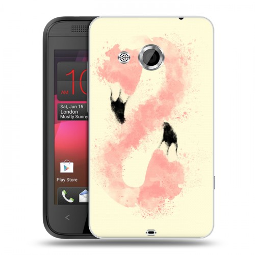 Дизайнерский пластиковый чехол для HTC Desire 200 Розовые фламинго
