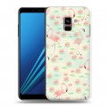 Дизайнерский пластиковый чехол для Samsung Galaxy A8 Plus (2018) Розовые фламинго