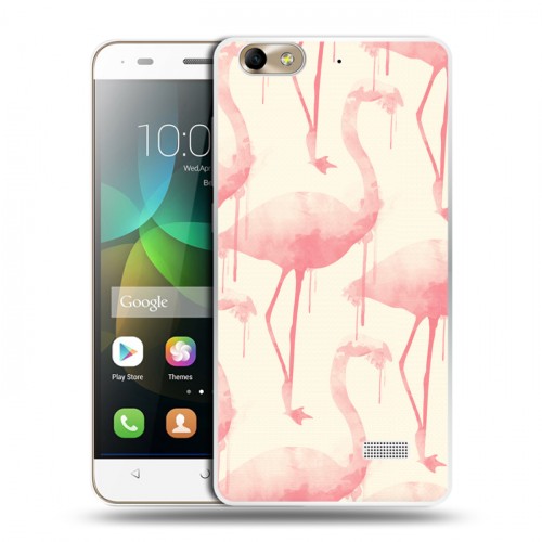 Дизайнерский пластиковый чехол для Huawei Honor 4C Розовые фламинго