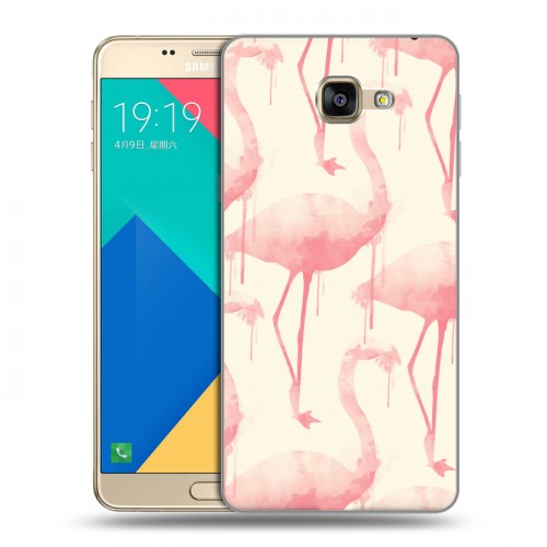 Дизайнерский силиконовый чехол для Samsung Galaxy A9 Розовые фламинго