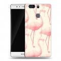 Дизайнерский пластиковый чехол для Huawei P9 Plus Розовые фламинго