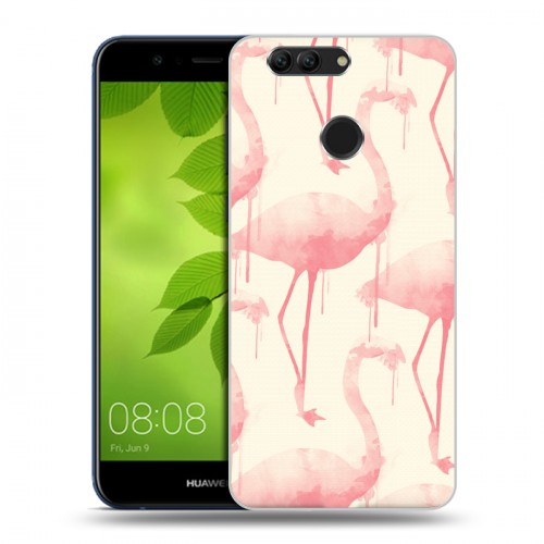 Дизайнерский пластиковый чехол для Huawei Nova 2 Plus Розовые фламинго