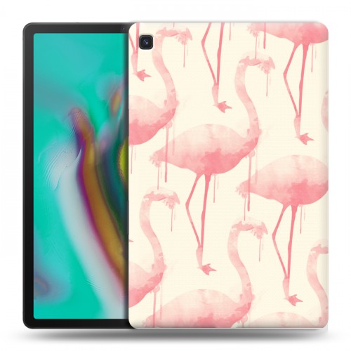 Дизайнерский силиконовый чехол для Samsung Galaxy Tab S5e Розовые фламинго