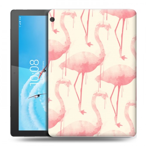 Дизайнерский силиконовый чехол для Lenovo Tab M10 Розовые фламинго