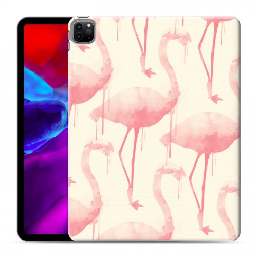 Дизайнерский пластиковый чехол для Ipad Pro 12.9 (2020) Розовые фламинго