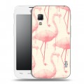 Дизайнерский пластиковый чехол для LG Optimus L5 2 II Розовые фламинго