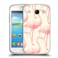 Дизайнерский силиконовый чехол для Samsung Galaxy Core Розовые фламинго