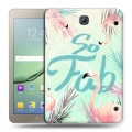 Дизайнерский силиконовый чехол для Samsung Galaxy Tab S2 8.0 Розовые фламинго