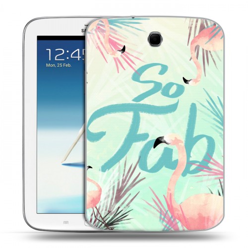 Дизайнерский силиконовый чехол для Samsung Galaxy Note 8.0 Розовые фламинго