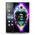 Дизайнерский пластиковый чехол для Sony Xperia acro S Галактические животные 