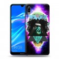 Дизайнерский пластиковый чехол для Huawei Y6 (2019) Галактические животные 